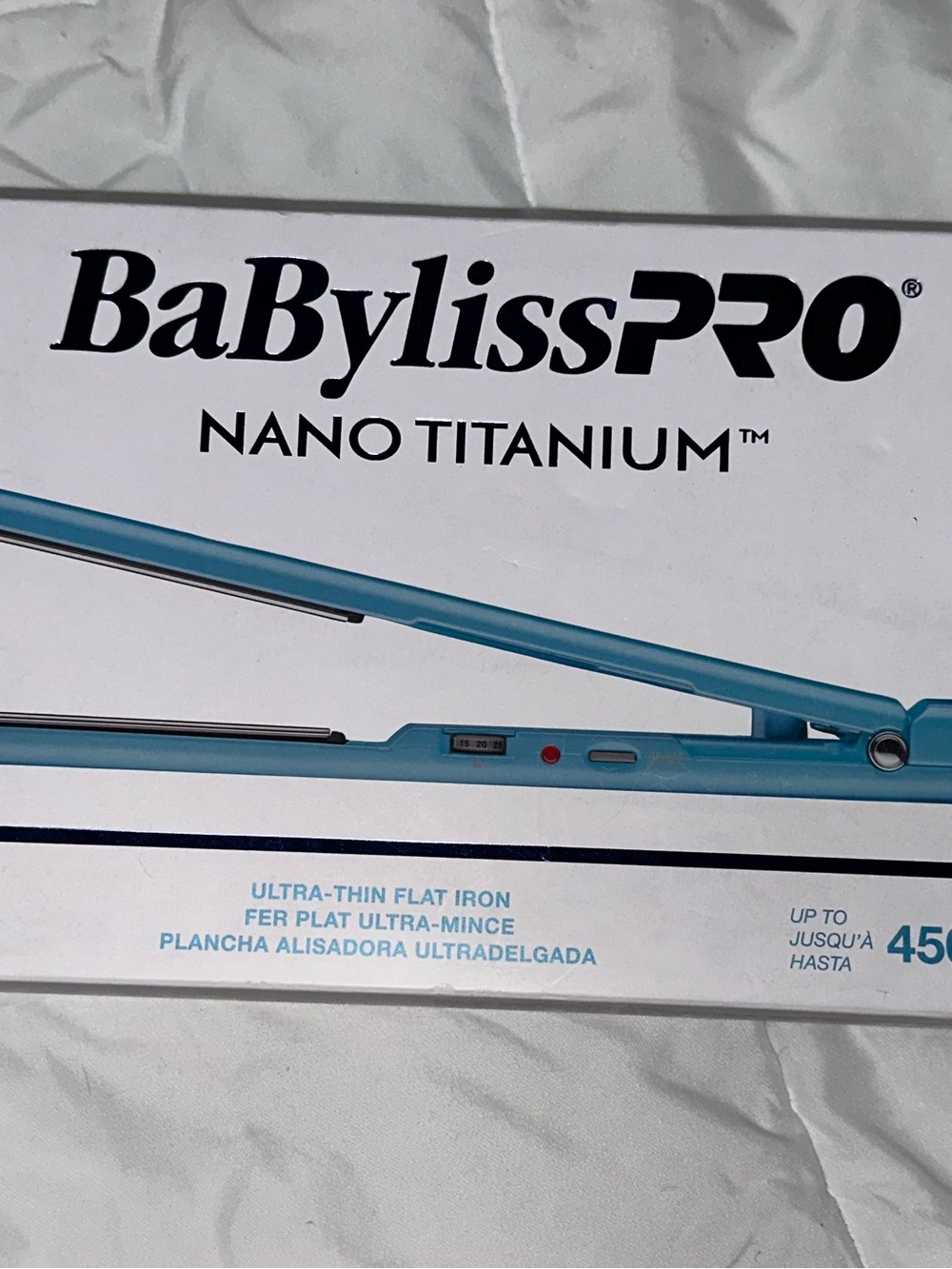 BaByliss Pro Nano Titanium Light Blue Flat Iron